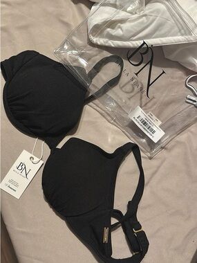Bikini Top BN by Bella Neane Black Ribbed